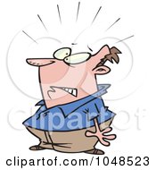 Royalty Free RF Clip Art Illustration Of A Cartoon Startled Man by toonaday
