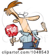 Poster, Art Print Of Cartoon Stopping Businessman