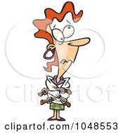 Royalty Free RF Clip Art Illustration Of A Cartoon Looney Woman In A Straight Jacket