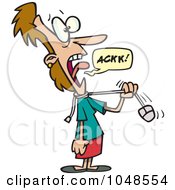 Royalty Free RF Clip Art Illustration Of A Cartoon Woman Being Strangled By A Computer Mouse