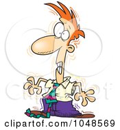 Royalty Free RF Clip Art Illustration Of A Cartoon Stressed Businessman Shaking by toonaday
