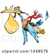 Poster, Art Print Of Cartoon Delivery Stork