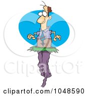 Royalty Free RF Clip Art Illustration Of A Cartoon Businessman Stranded On A High Cliff