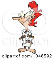 Royalty Free RF Clip Art Illustration Of A Cartoon Crazy Woman In A Straight Jacket by toonaday