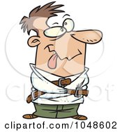 Royalty Free RF Clip Art Illustration Of A Cartoon Looney Guy In A Straight Jacket