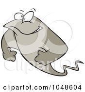 Royalty Free RF Clip Art Illustration Of A Cartoon Strong Stingray by toonaday