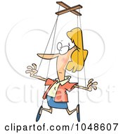 Royalty Free RF Clip Art Illustration Of A Cartoon Woman On Puppet Strings by toonaday