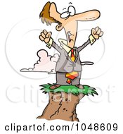 Poster, Art Print Of Cartoon Successful Businessman At The Top