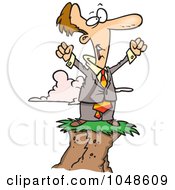 Royalty Free RF Clip Art Illustration Of A Cartoon Successful Businessman At The Top