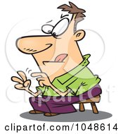 Royalty Free RF Clip Art Illustration Of A Cartoon Guy Subtracting With His Fingers