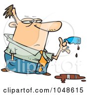 Poster, Art Print Of Cartoon Businessman Holding A Cup Melted By Strong Coffee