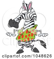 Cartoon Zebra Wearing A Spotted Shirt