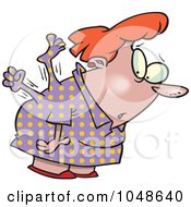 Royalty Free RF Clip Art Illustration Of A Cartoon Foot And Hand Struggling In A Womans Body by toonaday