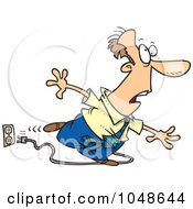 Poster, Art Print Of Cartoon Businessman Stumbling Over A Cord