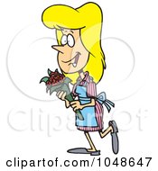 Poster, Art Print Of Cartoon Candy Striper Carrying Flowers