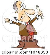 Royalty Free RF Clip Art Illustration Of A Cartoon Stumping Businessman