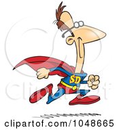 Royalty Free RF Clip Art Illustration Of A Cartoon Running Super Dad by toonaday