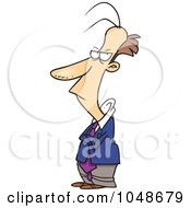 Royalty Free RF Clip Art Illustration Of A Cartoon Sulking Businessman