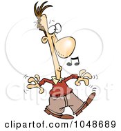 Royalty Free RF Clip Art Illustration Of A Cartoon Whistling Guy Strolling