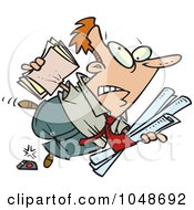 Royalty Free RF Clip Art Illustration Of A Cartoon Clumsy Businessman Stumbling