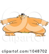 Royalty Free RF Clip Art Illustration Of A Cartoon Huge Sumo Wrestler by toonaday