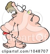 Poster, Art Print Of Cartoon Fat Man In A Speedo