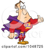 Poster, Art Print Of Cartoon Super Man Holding A Thumb Up