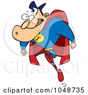 Poster, Art Print Of Cartoon Running Super Guy