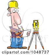 Poster, Art Print Of Cartoon Construction Surveyor