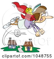 Cartoon Super Nurse Flying