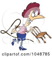 Royalty Free RF Clip Art Illustration Of A Cartoon Mean Businesswoman With A Whip