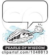 Royalty Free RF Clip Art Illustration Of A Wise Pearl Of Wisdom Holding A Pearl Under A Word Balloon by Johnny Sajem #COLLC1048813-0090