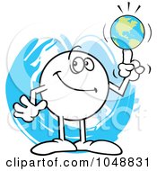 Royalty Free RF Clip Art Illustration Of A Moodie Character Spinning A Small World by Johnny Sajem
