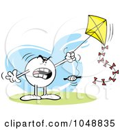 Poster, Art Print Of Angry Moodie Character Flying A Kite