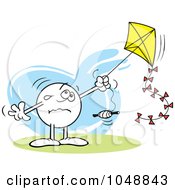 Poster, Art Print Of Sad Moodie Character Flying A Kite