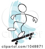 Poster, Art Print Of Stickler Skateboarding And Jumping Over Blue - 1