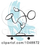 Poster, Art Print Of Stickler Skater Over Blue