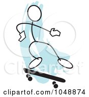Poster, Art Print Of Stickler Skateboarding And Jumping Over Blue - 2