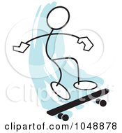 Poster, Art Print Of Stickler Skateboarding And Jumping Over Blue - 3
