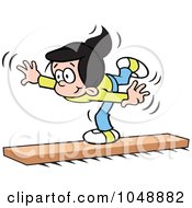 Royalty Free RF Clip Art Illustration Of A Little Girl On A Balance Beam by Johnny Sajem