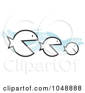 Poster, Art Print Of Royalty-Free Rf Clip Art Illustration Of Fish Eating Smaller Fish