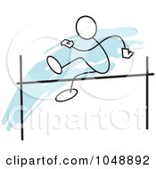 Poster, Art Print Of Stickler Doing A High Jump Over Blue