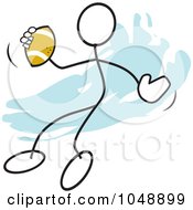 Poster, Art Print Of Stickler Passing A Football Over Blue