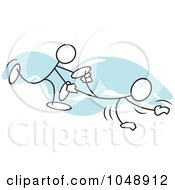 Poster, Art Print Of Sticklers In A Wheel Barrow Race Over Blue