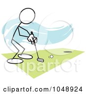 Poster, Art Print Of Stickler Golfing Over Blue