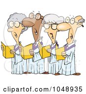 Cartoon Choir Of Seniors