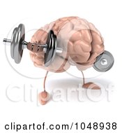 Royalty Free RF Clip Art Illustration Of A 3d Brain Character Weightlifting by Julos #COLLC1048938-0108