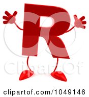 Royalty Free RF Clip Art Illustration Of A 3d Red Letter R Character by Julos