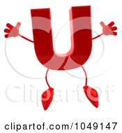 Royalty Free RF Clip Art Illustration Of A 3d Red Letter U Character by Julos
