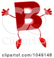 Royalty Free RF Clip Art Illustration Of A 3d Red Letter B Character by Julos